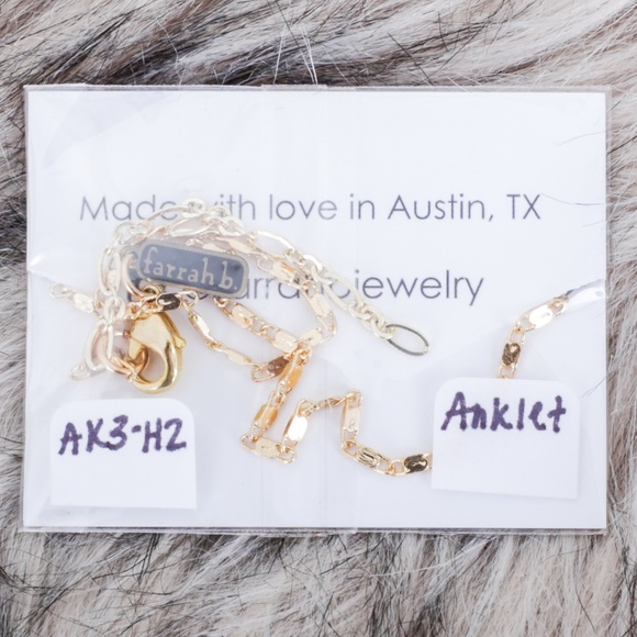 NWT Farrah B Heart Charm Gold Anklet - Picture 2 of 2